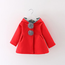 Newborn Infant Girl Warm Winter Outerwear Hooded Coat Cotton Jacket Kids Clothes - £13.82 GBP