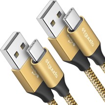 Gold Usb C Cable 3.3Ft Fast Charging, 2-Pack Type C Cable Braided Usb To Usb C C - £10.21 GBP