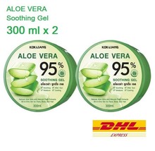 2 X Aloe Vera Soothing Gel 95% Kokliang Moisture Sun Burn Skin All In Body 300ml - £38.19 GBP