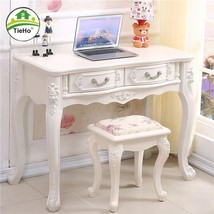 European Style Wooden Computer Desk With Drawer Nordic Retro Luxury Table Living - £52.74 GBP+
