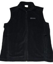 Columbia Fleece Vest Men&#39;s Size SMALL Black Full Zip  Polyester Vest POC... - £14.85 GBP