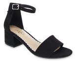 Sugar Women Ankle Strap Sandals Noelle Low Size US 7.5M Black Faux Suede - $38.61