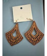 Simple Bohemian Style Wooden Jewelry Trendy Female Earrings Light Wood - $8.91