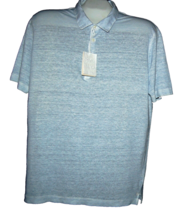 120% Lino Men&#39;s  Light Blue Linen Styled Italy Casual Polo Shirt Size 2XL - £101.77 GBP