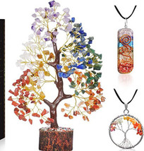 Tree of Life Decor Crystal Tree Color: Seven Chakra (Golden Wire) (a) - $128.69