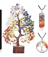 Tree of Life Decor Crystal Tree Color: Seven Chakra (Golden Wire) (a) - £100.96 GBP
