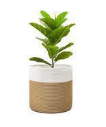 Mrosaa Woven Jute Cotton Flower Basket Garden Indoor Flower Pot Vase Planter Mod - £18.88 GBP - £25.96 GBP