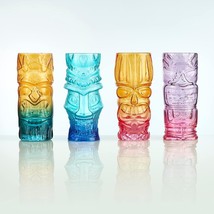 Cocktail Glasses Set Of 4 Barware Highball Tumblers Drinking Water Multicolor - £38.85 GBP