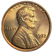 1972  Lincoln Memorial Cent Red BU - $0.99