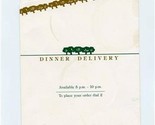 Courtyard by Marriott Dinner Delivery Menu 1991 - $17.82