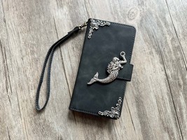 Victorian Mermaid Zipper leather wallet case for iPhone / Galaxy MN2799 - $29.00