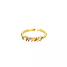 Butterfly Open Rings for Women Girls Adjustable Birthstone CZ Crystal Dainty Ani - £20.75 GBP