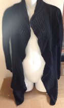 Candies Womens Size Small Black Draped Knit Cardigan Sweater - £8.52 GBP