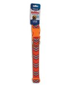 Petmate Orange Chevron Rubber Adjustable Dog Collar Size Small. - $11.87