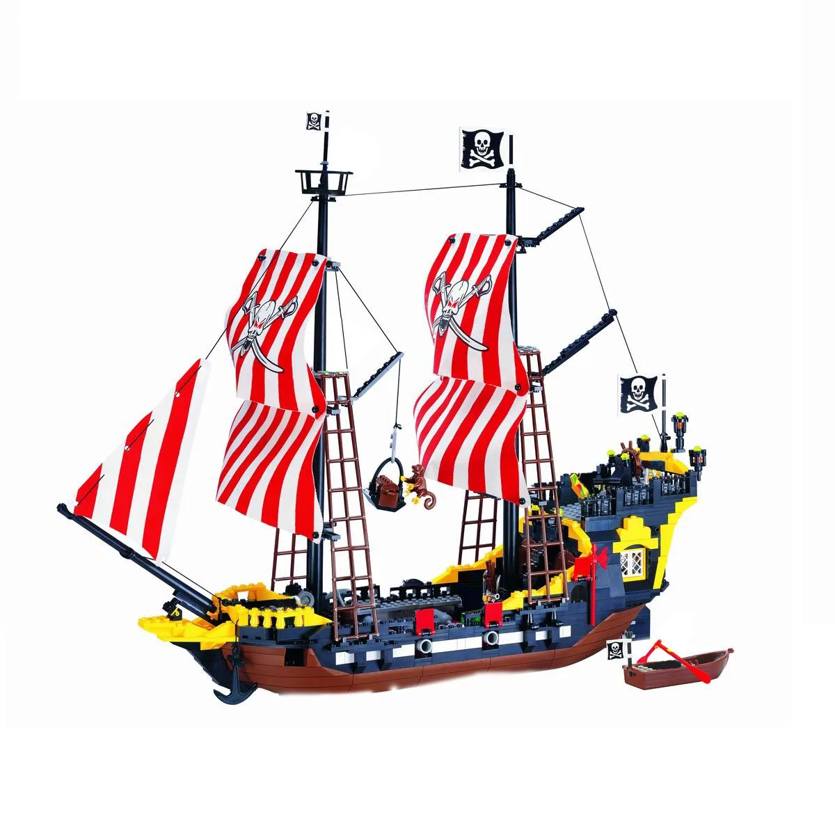 Building Block Large Pirate Ship Boat Queen Anne&#39;s Revenge Imperial Flagship - £44.13 GBP+