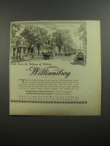 1954 Williamsburg Virginia Ad - Walk down pathway of history in Williamsburg  - £14.54 GBP
