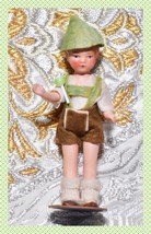 4” Hertwig German Miniature Doll Painted Bisque Ethnic Antique Boy Felt Tyrolean - $38.65