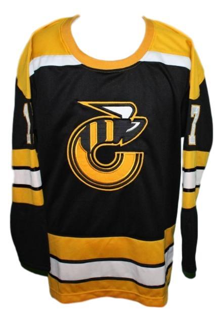 Blaine stoughton  17 cincinnati stingers custom retro hockey jersey black   1