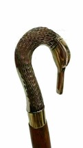 Halloween Duck Head Handle Walking Stick Cane Antique Brass Handle Woode... - £29.12 GBP