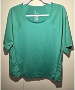 All In Motion Shirt Athletic Ladies XXL Teal Green Short Sleeve Shirt NWT - $24.09