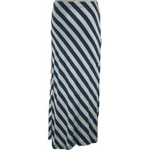 Design History Skirt Women&#39;s Size M Blue Diagonal Striped Maxi Tube Side... - £7.06 GBP