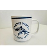 Marine World Africa USA Coffee Cup Mug Dolphins Tan Blue  - £11.66 GBP
