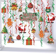 Christmas Party Decorations Indoor Set 21pcs Christmas Hanging Foil Swirl Decora - £16.93 GBP