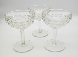 Vintage Fostoria American Stemware Set 3 Champagne Sherbet Glasses Clear 4 3/4&quot; - £11.89 GBP