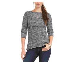 Style &amp; Co Womens Petite PM Black Marled Textured Pullover Sweater NWT AC68 - $19.59