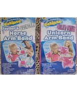 Swimming Arm Bands ~ Ages 3+ ~ Feather &amp; Glitter Horse ~ Glitter Unicorn... - $284.83 MXN