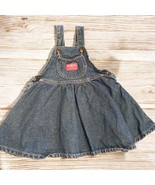 VINTAGE Girls OSHKOSH B&#39;GOSH DENIM OVERALLS DRESS sz 4 Made in USA - $26.78 CAD