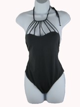 Billabong Women Sol Searcher Strappy High Neck One Piece Swimsuit Size M Blac - £27.36 GBP