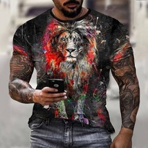  Of The Forest The Lion  3D Printed  World Summer Men&#39;s Short Sleeve Oversized T - £67.18 GBP