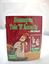 Bernat Homespun Tole &#39;N Accents Snowman Shape Ornament Kit Vintage 1995 ... - $6.60