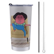 Mondxflaur Funny Littleyimou Steel Thermal Mug Thermos with Straw for Coffee - £16.77 GBP