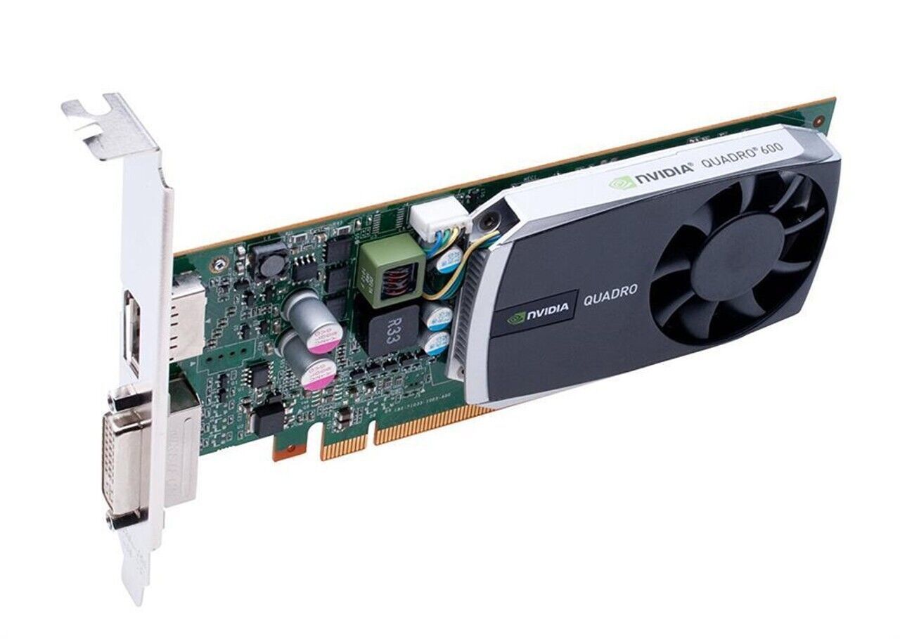 HP NVIDIA Quadro 600 PCIe 1GB DVI DP DDR3 Video Graphics Card 671135-001 - £30.67 GBP