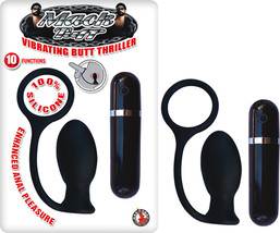 Mack Tuff Vibrating Butt Thriller Multispeed Cock Ring &amp; Anal Plug (Black) - $53.41