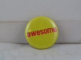 Retro Fashion Pin - Awesome Type Block Word - Celluloid Pin - £11.99 GBP