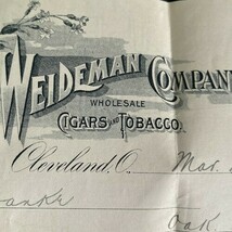 Weideman Company Billhead Cleveland Ohio 1907 Cigars Tobacco + Postal Cover - $13.36