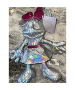 Disney Parks 100th Anniversary Minnie Mouse Silver Plush Toy 13” Platinu... - $28.71