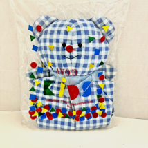 Avon Gingham Teddy Bear Organizer Bag Blue Baby Boy Decor Nursery Vintag... - £17.99 GBP