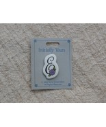 Letter E with Purple Rose, Vintage Initial Brooch Pin,1980s Ceramic - £6.18 GBP