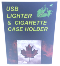 New USB Lighter &amp; Cigarette Case Holder Canadian Designs - Rechargeable - Silver - £21.74 GBP