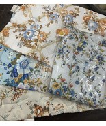 Vtg Quilted Pillow Shams Set Of 4 Floral Varied Prints  1969s Zippers - $49.49