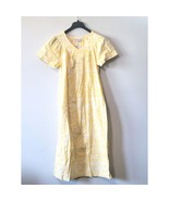 The Vermont Country Store Floral Yellow Cottage Dress Sz Medium Cotton VTG - $32.99