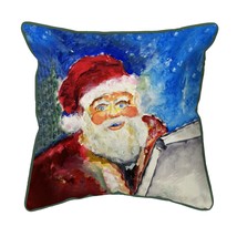 Betsy Drake Santa&#39;s List Large Indoor Outdoor Pillow 18x18 - £37.15 GBP