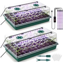 Eco-Friendly 120-Cell Seed Starter Trays with Adjustable LED Grow Lights - $87.07