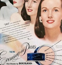 1947 Bourjois Evening In Paris Face Powder Advertisement 208 Beauty DWPP22 - $24.99