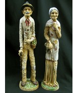 VTG Statues Old Woman And Elderly Man Figure Set Couple L Toni Italy Fol... - £124.75 GBP