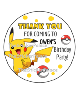 12 Personalized Pokemon Inspired Birthday Party Favor Stickers, Labels, ... - €10,38 EUR